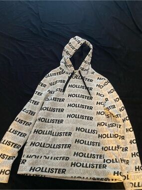 Hollister Black and White Word Graphic Hoodie